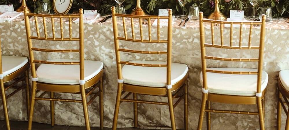 gold tiffany wedding chairs